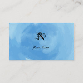 Elegante Watercolor Blue Visitkort