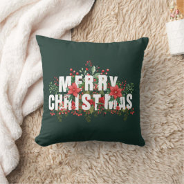 Elegante White Typography God jul Kudde