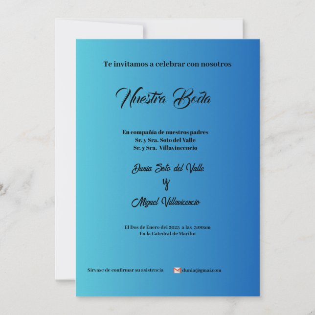 Elegante y Moderna Invitation Inbjudningar (Framsida)
