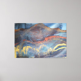 Eleganten abstrakt med blå Guld- i marinen Modern Canvastryck