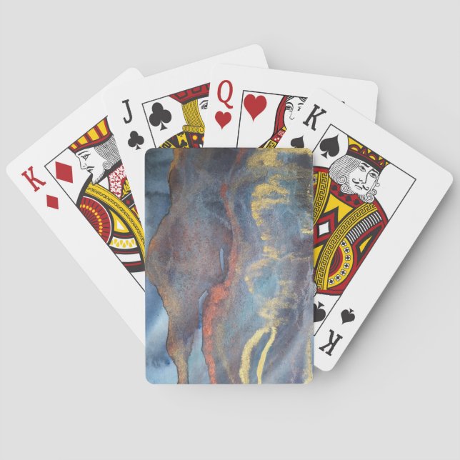 Eleganten abstrakt med blå Guld- i marinen Modern Casinokort (Baksidan)