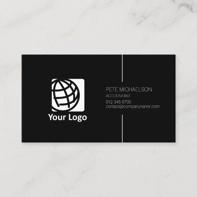 Eleganten Accountant Financial Services Black Visitkort (Framsida)
