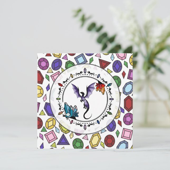 Eleganten Amethyst Dragon Bright Fantasy Gemstone (Stående Fram)