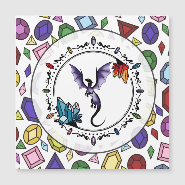 Eleganten Amethyst Dragon Bright Fantasy Gemstone (Framsida)