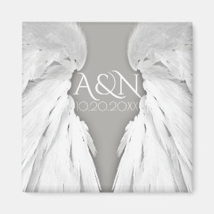 ELEGANTEN ANGEL VINGAR Grått Spara datum Magnet