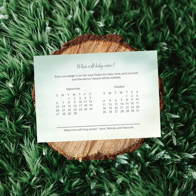 Eleganten Ankomstförutsägelse för baby, Grönt Vit  (Skapare uppladdad)