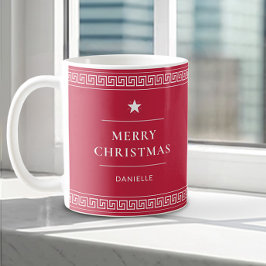 Eleganten Anpassat namn för god jul, Snyggt Röd Kaffemugg