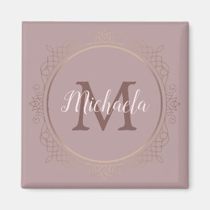 Eleganten anpassningsbar Monogram Ro Guld-mall Magnet