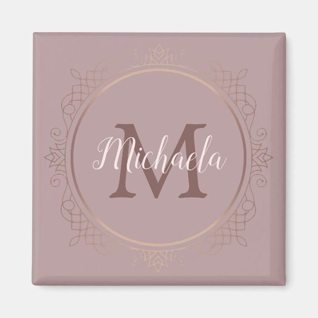 Eleganten anpassningsbar Monogram Ro Guld-mall Magnet (Framsidan)