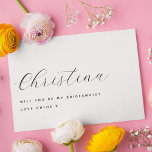 Eleganten är bara klassisk.. blir du min?<br><div class="desc">Klassiskt,  elegant enkelt Brudens sida Frieri kort - Be din syster,  din bestie eller inget att vara din brud vid bröllop! All text anpassas enkelt med hjälp av mallen.</div>