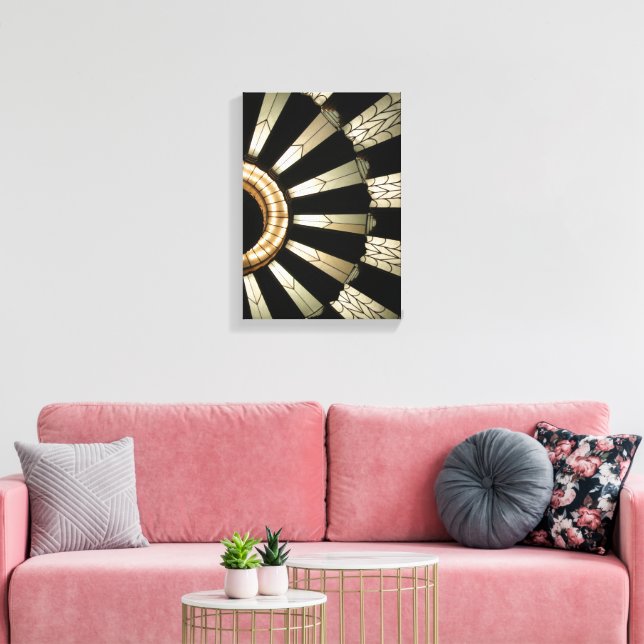 Eleganten Art Deco Design Black & Guld Canvastryck (Insitu (Vardagsrum))