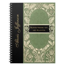 Eleganten Art nouveau Blommigt, Gräns, citatet Nam Anteckningsbok