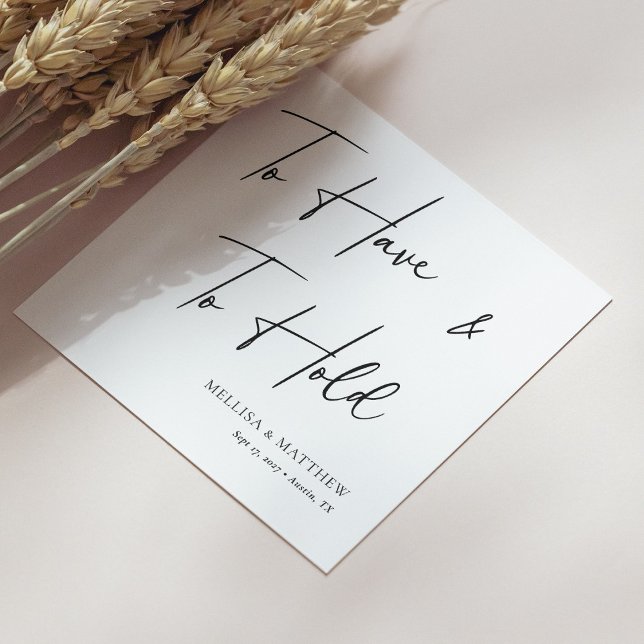 Eleganten "Att ha och hålla kvar" Personligen Bröl Pappersservett (Personalized Elegant 'To Have and to Hold' Personalized Wedding Napkins)