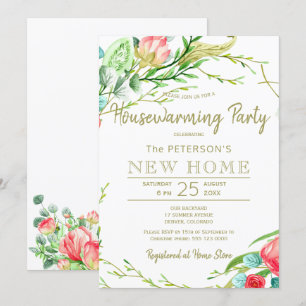 Eleganten av sommarträdgården i ro, chic i party i inbjudningar
