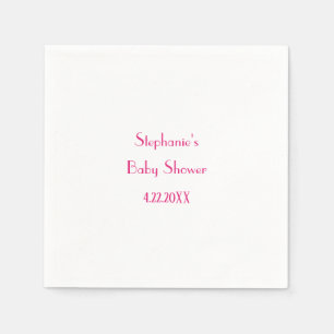 Eleganten Baby Shower Girls Rosa Custom Name 2024 Pappersservett