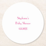 Eleganten Baby Shower Girls Rosa Custom Name 2024 Underlägg Papper Rund<br><div class="desc">Designat med textmallen för monogram namn och detaljer i rosa är detta underbart för babyduschar eller så kan du anpassa texten till kostym för en annan händelse. Du kan ändra bakgrunden till färg eller typsnitt som du vill.</div>