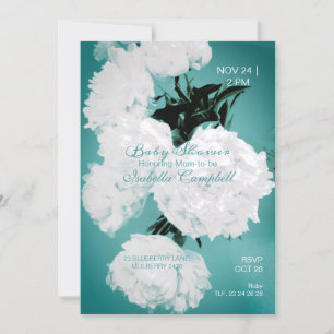 Eleganten Babykläder för turkos Peonies Flowers S Inbjudningar
