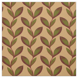 Eleganten Beige & Grönt, sömlös, leafy mönster fab Tyg