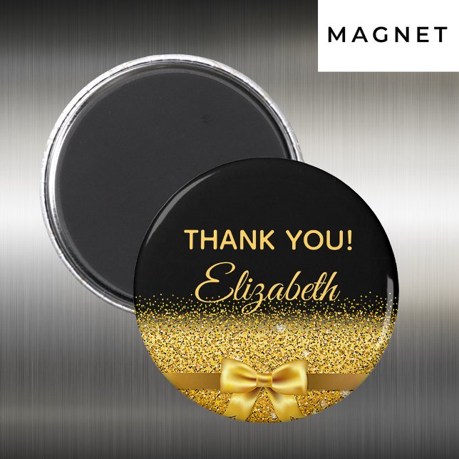 Eleganten Black guld födelsedag namn Magnet (Skapare uppladdad)