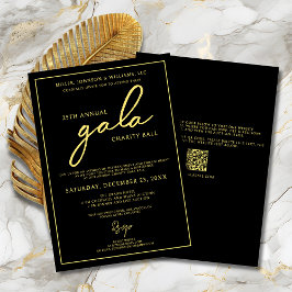 Eleganten Black Guld,  Gala Event Charity Fundrais Inbjudningar