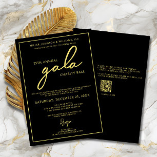 Eleganten Black Guld, Gala Event Charity Fundrais Inbjudningar