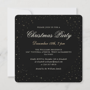 Eleganten Black Guld, jul Party Inbjudningar