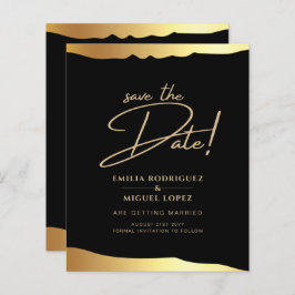 Eleganten Black Tie Bröllop Gold Foil Script Event