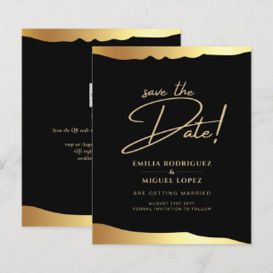 Eleganten Black Tie Bröllop Gold Foil Script Event
