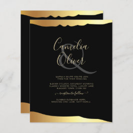 Eleganten Black Tie Bröllop Gold Foil Script Event