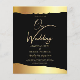 Eleganten Black Tie Bröllop Gold Foil Script Event