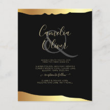 Eleganten Black Tie Bröllop Gold Foil Script Event