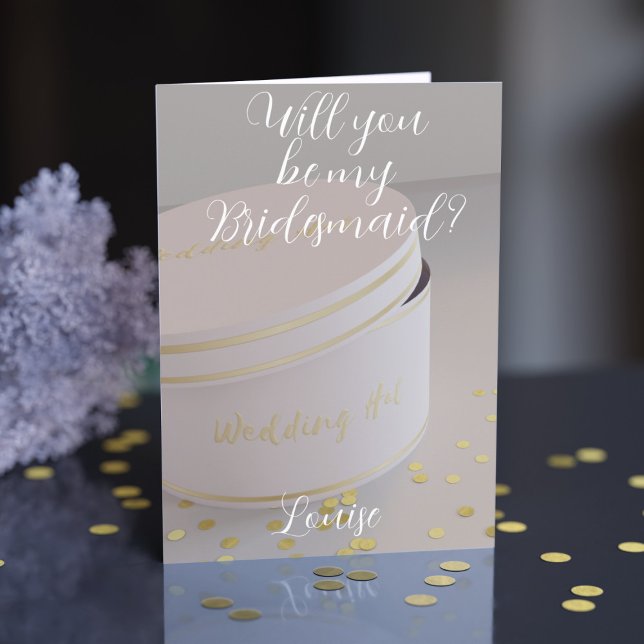 Eleganten blir mitt Bridesmaid-kort Inbjudan (A pretty Bridesmaid Proposal card. Just add your name and message.She'll say yes!)