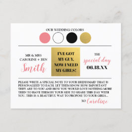Eleganten blir mitt Bridesmaid-kort Tilläggskort