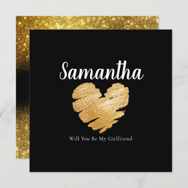 Eleganten blir mitt flickvän-/boykompis-kort tack kort (Fram/baksida)