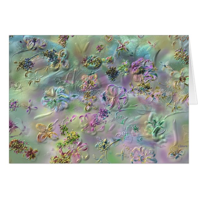 Eleganten blommar kortet OBS kort (Framsidan Horizontal)