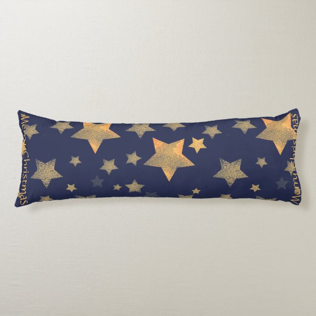 Eleganten Blue Guld Star, Vintage , helgdag, klass Kroppskudde (Framsidan)