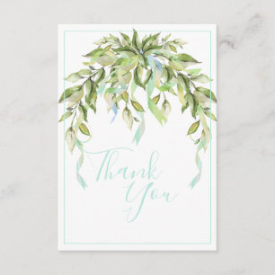Eleganten Blue Rosett band Greenery Tack för ditt Kort