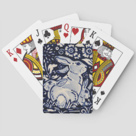Eleganten Blue & White Rabbit Baby Bunny Family Na Casinokort
