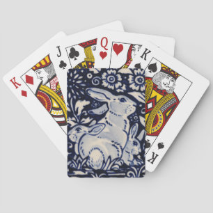 Eleganten Blue & White Rabbit Baby Bunny Family Na Casinokort