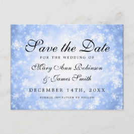 Eleganten Blue Winter Wonderland Spara datum Meddelande Vykort