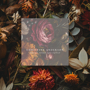 Eleganten Botaniska blommor av blomsterblommor Fyrkantigt Visitkort