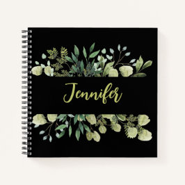 Eleganten botaniskt ram löv black