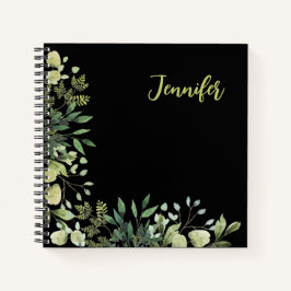 Eleganten botaniskt ram löv black