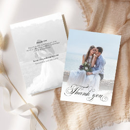 Eleganten Bröllop Calligraphy Script Photo Tack Kort
