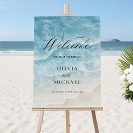 Eleganten Bröllop för vattenfärgen Ocean Beach