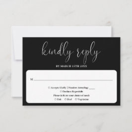 Eleganten Bröllop i Black and White Modern Chic OSA Kort