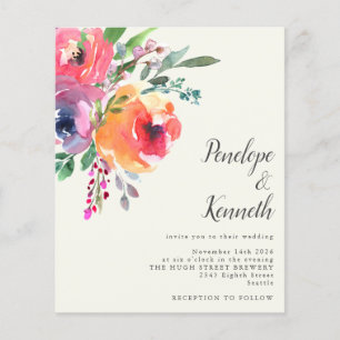 Eleganten Bröllop i  Budget Watercolor Flowers