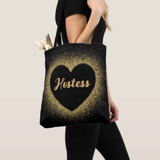ELEGANTEN BRÖLLOP i VÄRDINNA GULD GLITTER Tygkasse (Närbild)