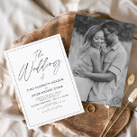 Eleganten Bröllop i White Black Photo Inbjudningar<br><div class="desc">Bröllop i inbjudningarna till foto eller Bild från Svarta och vita Bröllop eller sommaren Bröllop - innehåller vacker och elegant manustypografi med ett modernt enkelt och klassiskt färg för den speciella Våren Bröllopsdag.</div>