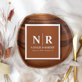 Eleganten Bröllop Monogram Bride and Groom Initial Pappersservett